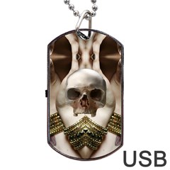 Skull Magic Dog Tag Usb Flash (two Sides)  by icarusismartdesigns