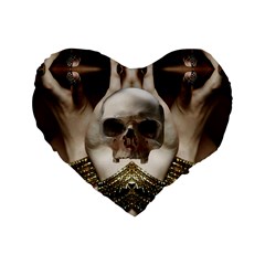 Skull Magic Standard 16  Premium Flano Heart Shape Cushions by icarusismartdesigns