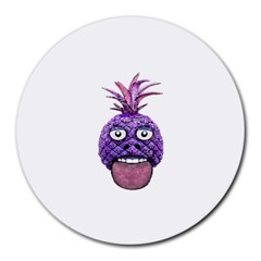 Funny Fruit Face Head Character Round Mousepads