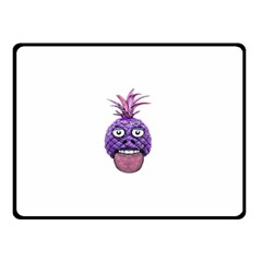 Funny Fruit Face Head Character Double Sided Fleece Blanket (small)  by dflcprints