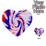 Groovy Red White Blue Swirl Multi-purpose Cards (Heart)  Back 37