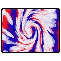 Groovy Red White Blue Swirl Fleece Blanket (large)  by BrightVibesDesign