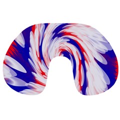 Groovy Red White Blue Swirl Travel Neck Pillows by BrightVibesDesign