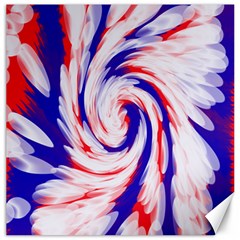 Groovy Red White Blue Swirl Canvas 20  X 20   by BrightVibesDesign