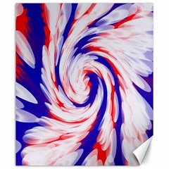 Groovy Red White Blue Swirl Canvas 20  X 24  