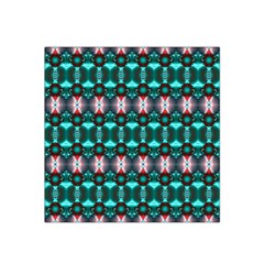 Fancy Teal Red Pattern Satin Bandana Scarf by BrightVibesDesign