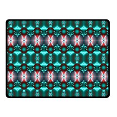 Fancy Teal Red Pattern Double Sided Fleece Blanket (small)  by BrightVibesDesign