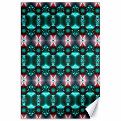 Fancy Teal Red Pattern Canvas 20  X 30   by BrightVibesDesign