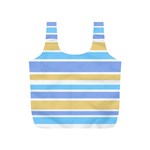 Blue Yellow Stripes Full Print Recycle Bags (S)  Front