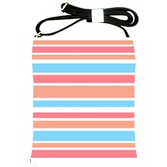 Orange Blue Stripes Shoulder Sling Bags by BrightVibesDesign