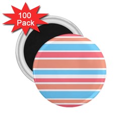 Orange Blue Stripes 2 25  Magnets (100 Pack)  by BrightVibesDesign