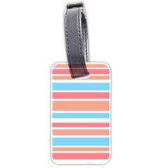 Orange Blue Stripes Luggage Tags (two Sides) by BrightVibesDesign