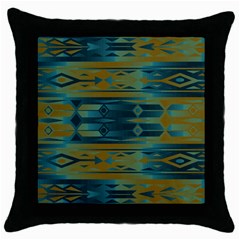 Blue Green Gradient Shapes                                       			throw Pillow Case (black) by LalyLauraFLM