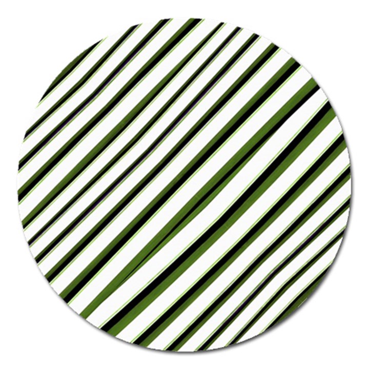 Diagonal Stripes Magnet 5  (Round)