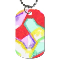 Watercolors Shapes                                         			dog Tag (one Side) by LalyLauraFLM