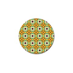 Flowers And Squares Pattern                                            			golf Ball Marker (4 Pack) by LalyLauraFLM