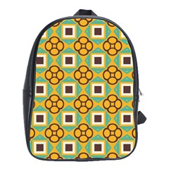 Flowers And Squares Pattern                                            			school Bag (large) by LalyLauraFLM