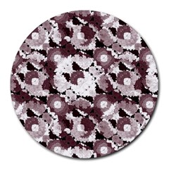 Ornate Modern Floral Round Mousepads by dflcprints