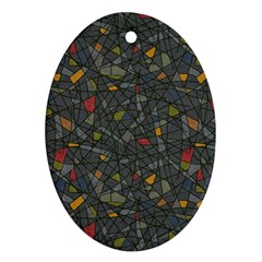 Abstract Reg Oval Ornament (two Sides)