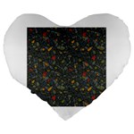 Abstract Reg Large 19  Premium Flano Heart Shape Cushions Back