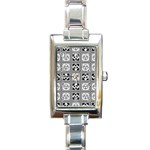 Black And White Rectangle Italian Charm Watch Front