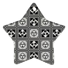 Black And White Star Ornament (two Sides) 