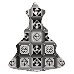 Black And White Ornament (christmas Tree) by FunkyPatterns