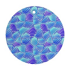 Blue And Purple Glowing Ornament (round) 