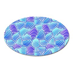 Blue And Purple Glowing Oval Magnet by FunkyPatterns