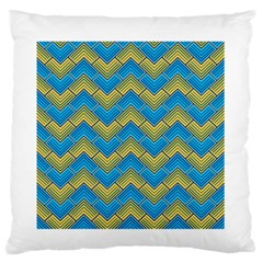 Blue And Yellow Standard Flano Cushion Case (one Side)
