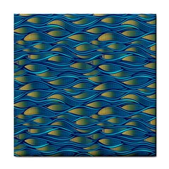 Blue Waves Tile Coasters