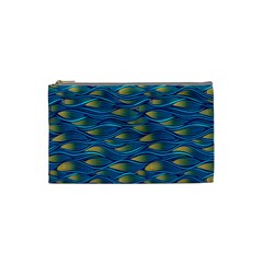 Blue Waves Cosmetic Bag (small)  by FunkyPatterns