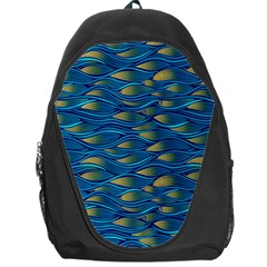 Blue Waves Backpack Bag by FunkyPatterns