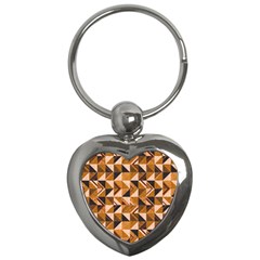 Brown Tiles Key Chains (heart)  by FunkyPatterns