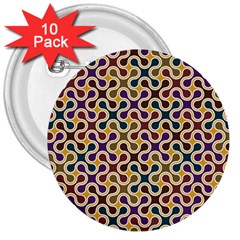 Funky Reg 3  Buttons (10 Pack)  by FunkyPatterns