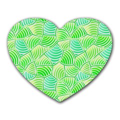 Green Glowing Heart Mousepads by FunkyPatterns