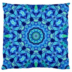 Blue Sea Jewel Mandala Large Cushion Case (two Sides)