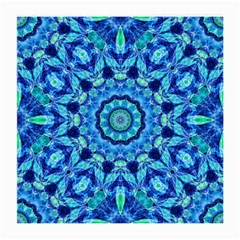 Blue Sea Jewel Mandala Medium Glasses Cloth (2 Sides) by Zandiepants
