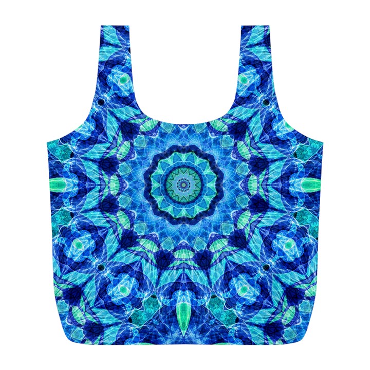 Blue Sea Jewel Mandala Full Print Recycle Bag (L)