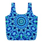 Blue Sea Jewel Mandala Full Print Recycle Bag (L) Back