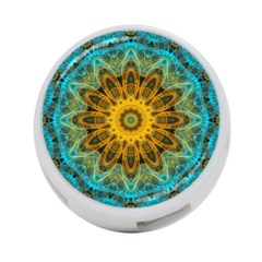 Blue Yellow Ocean Star Flower Mandala 4-port Usb Hub (one Side) by Zandiepants