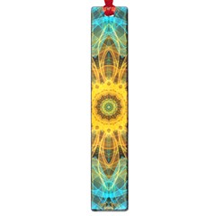 Blue Yellow Ocean Star Flower Mandala Large Book Mark