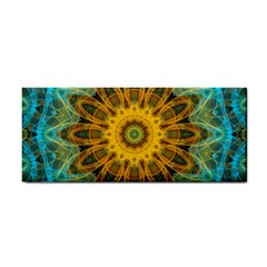 Blue Yellow Ocean Star Flower Mandala Hand Towel by Zandiepants