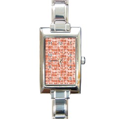 Pastel Red Rectangle Italian Charm Watch by FunkyPatterns