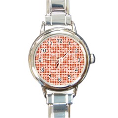 Pastel Red Round Italian Charm Watch by FunkyPatterns