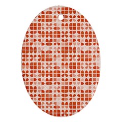 Pastel Red Ornament (oval)  by FunkyPatterns