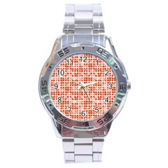 Pastel Red Stainless Steel Analogue Watch by FunkyPatterns