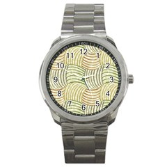 Pastel Sketch Sport Metal Watch by FunkyPatterns