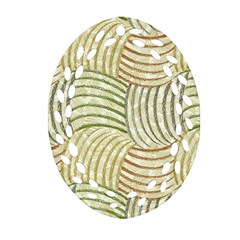 Pastel Sketch Oval Filigree Ornament (2-side)  by FunkyPatterns