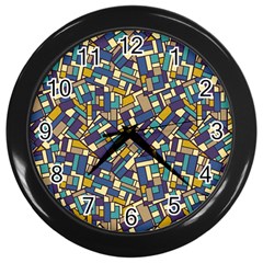 Pastel Tiles Wall Clocks (black) by FunkyPatterns